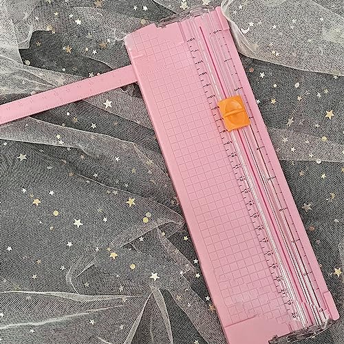 Paper Cutter Efficient Light Duty Mini Folding Trimmer Clear Scale for Scrapbook Supplies Craft Paper Trimmer for Cardstock, 5 Color Options (Roseate) - color: Roseate