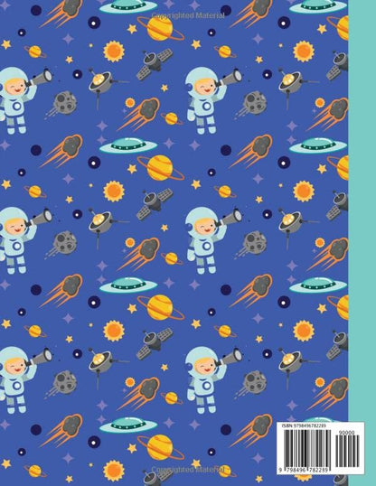 Primary Composition Notebook K-2: Space story journal with picture space and Dotted Midline| Top Half Blank | writing and drawing Practice Paper | 100 Pages| cover size 8.5" x 11"