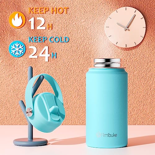 Fimibuke Kids Insulated Water Bottle, 14oz BPA FREE 18/8 Stainless Steel Travel Tumbler Double Wall Vacuum Leak Proof Kids Cup with Straw Metal Water Bottle for School Boys Girls(1 Pack, Sky) - color: B15. Sky