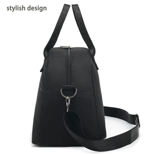 FlowFly Insulated Lunch Bag With Shoulder Strap for Women, Men, and Kids, Large and Reusable, Handle, Freezable Work and School Travel Tote and Meal Prep Organizer (Black) - color: Black