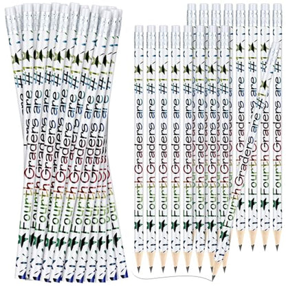 Tenceur 48 Pcs 4th Graders Pencils Bulk Motivational Pencils with Erasers Inspirational Pencil with Back to School Supplies for Kids Student Teacher Classroom Reward - style: 4th Graders