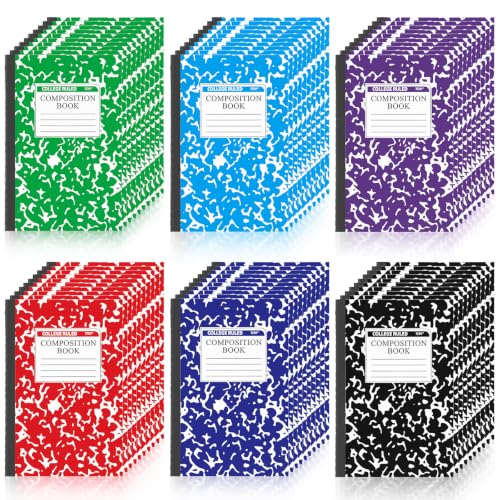 Fainne 60 Pack Composition Notebooks College Ruled A5 Composition Notebook Bulk Marble Notebooks 30 Sheets (60 Pages) for Student Journal Classroom Office School Supplies(6 Color) - color: 6 Color