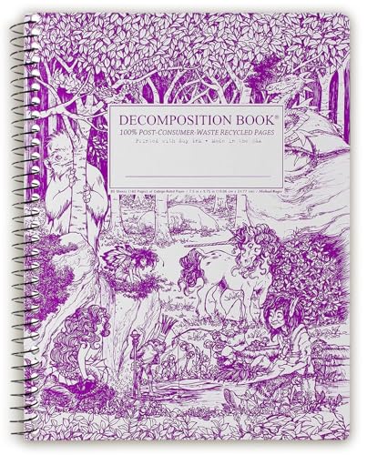 Decomposition Fairy Tale Forest College Ruled Spiral Notebook - 9.75 x 7.5 Journal with 160 Lined Pages - 100% Recycled Paper - Cute Notebooks for School Supplies, Home & Office - Made in USA - color: Fairy Tale Forest, style: Spiral-bound