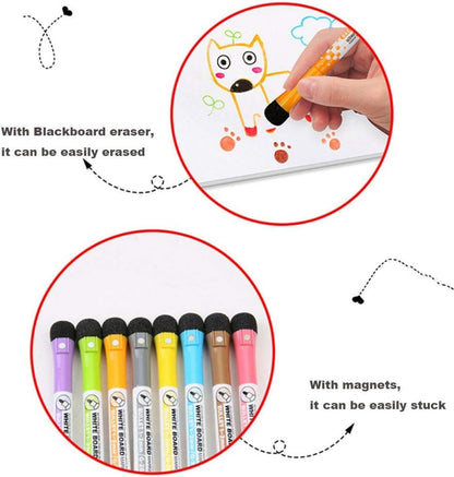 1 Pc Magnetic Whiteboard Markers with Erase,Magnetic Whiteboard Pen Writing Drawing Erasable Board Marker Office Supplies Markers (Green) - color: Green