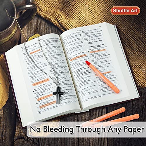 Shuttle Art 5 Pack Orange Gel Highlighters,Bible Highlighters,No Bleed Through, Bible Journaling Supplies,Great for Journaling, Highlighting and Studying - color: Orange