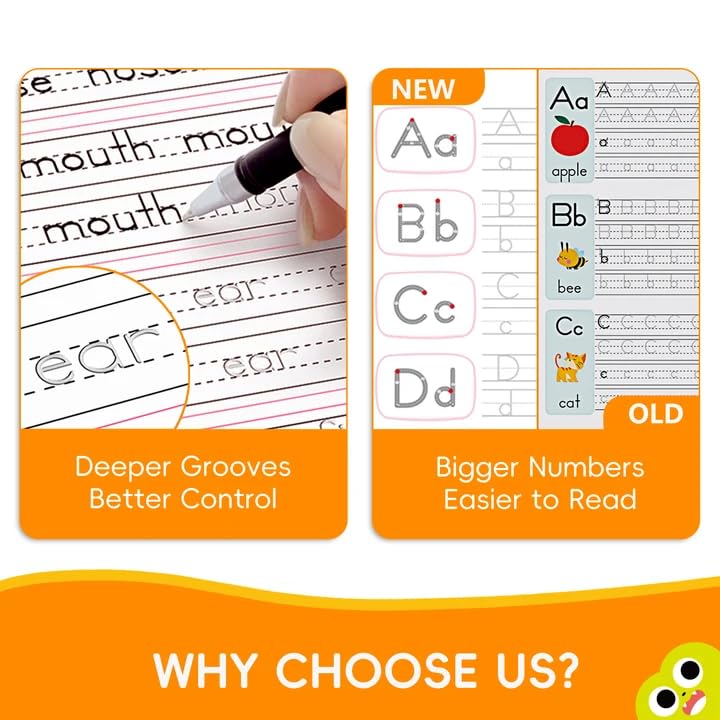 Large Magic Grooved Writing Practice for Kids 3-5, Grooved Writing Books Ages 6-8, Magic Book Handwriting Practice for Kids 5-7, Preschool Workbook Tracing Books for Boys & Girls - size: 1 Count (Pack of 1)
