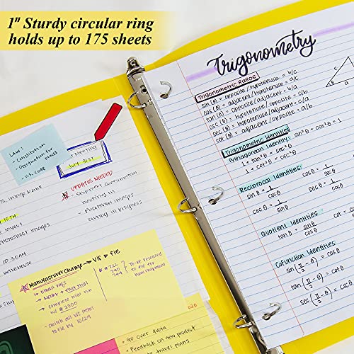 BAZIC Products 1" Swirl Poly 3-Ring Binder, 1 Pocket, 6-Set | round rings, 1 in swirl poly 3-ring binder, 1 inside pocket, holds up to 175 sheets, Durable poly - color: Swirl, size: 6-Pack