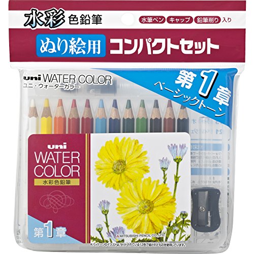 Mitsubishi Pencils UWCNCS12C1 Watercolor Pencils, Uniwater Color Compact, 12 Colors, Chapter 1 - style: Chapter 1