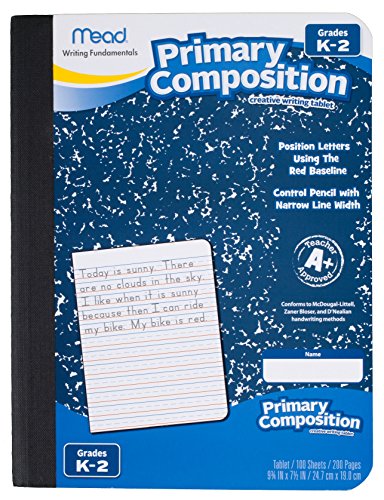Mead Composition Books/Notebooks, Primary, Grades K-2, Wide Ruled Paper, 100 Sheets, 5 Pack (72900) - size: 5 Pack, style: Grades K-2