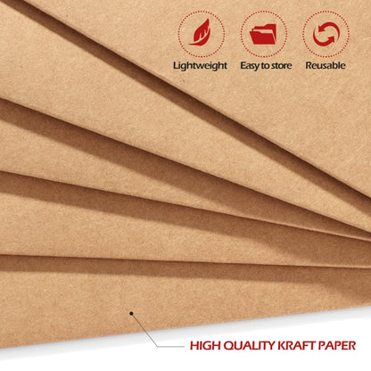 20pcs File Folders A4 Kraft Paper File Folder Brown Paper Presentation Document Pocket for Office School Home Arts Crafts Use