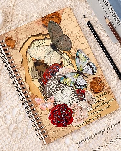 Dynta Spiral Notebooks A5 Lined 5Pcs College Ruled Journals Bulk Thick Paper for Work, Study, Notes Taking, Gifts 120 Pages/60 Sheets Kraft Brown - color: Kraft-5 Pcs