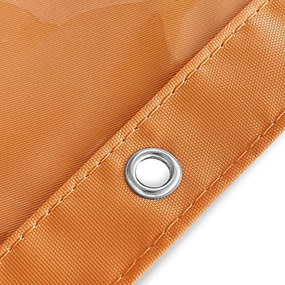 Pencil Pouch 3 Ring Binder,3 Packs Binder Pencil Case with Zipper Closure, Multi-Color Big Capacity Pencil Case, Clear Window Binder Pencil Pouch, Pencil Bag with 3 Re-enforced Grommets. Burnt Orange