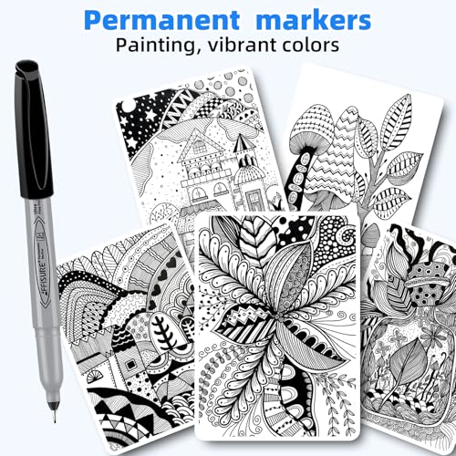 Permanent Markers, Ultra Fine Point,Black,100 Count, 0.4mm, Fine tippermanent marker set, quick dry,waterproof, fading resists, durable,marks on paper, glass, ceramic, plasticwood, rock, metal - size: 1 Count (Pack of Ultra Fine Point 100)