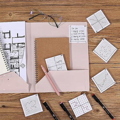 Mr. Pen- Graph Sticky Notes, 3x3 Inch, 6 Pads, 50 Sheets/Pad, 300 Sheets | 6 Grid Designs, White, Square Graph Paper Notes, Grid Sticky Note Pads for Math, Study, Journals, Planners - color: White