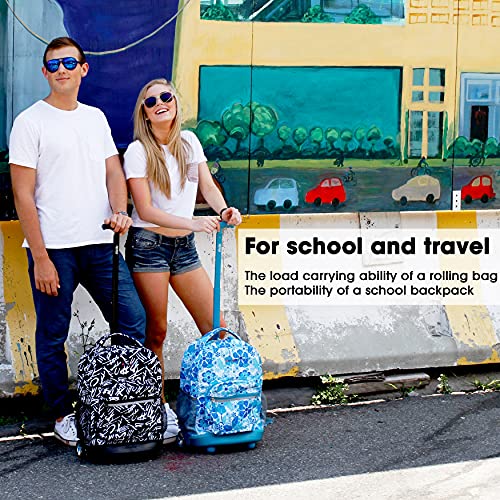 J World Sunrise Kids Rolling Backpack with Wheels for Girls Boys, Roller Bookbag for School, 18 x 13 x 9 Inches, Fox - color: Fox