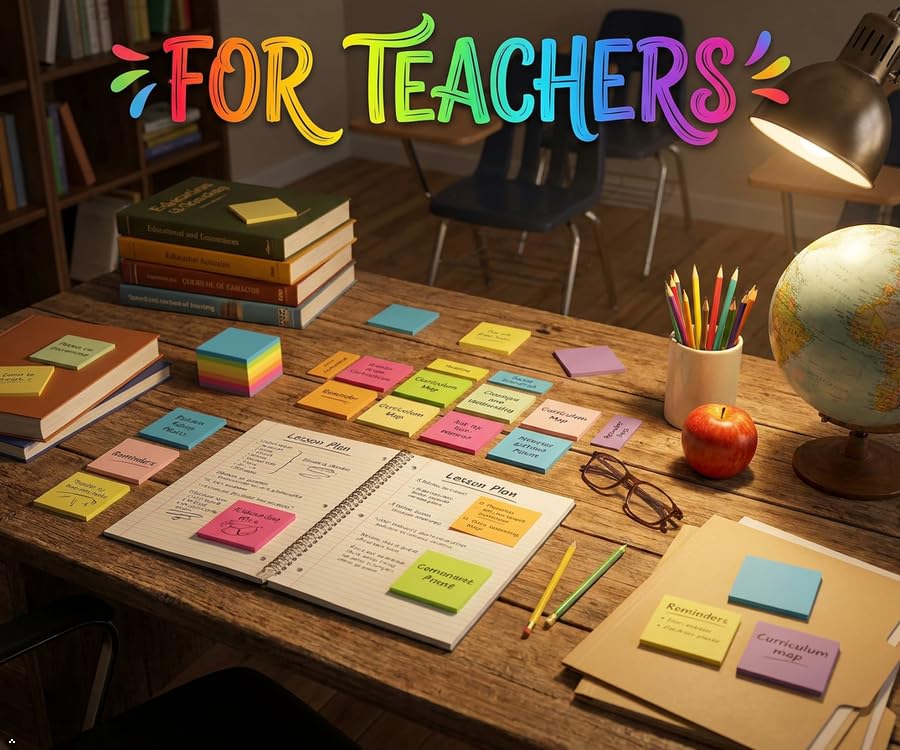 (24 Pads) Sticky Notes 3x3 Inches,Bright Colors Self-Stick Pads, Easy to Post for Home, Office, Notebook