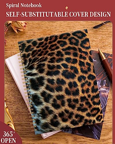 Spiral Journal Notebook for Women,A5 College Ruled Notebooks 6"x 8.4",120 Pages Lined Journal with Premium Thick Paper,Perfect for School Office Home Gifts(Beautiful Leopard Skin) - color: Beautiful Leopard Skin
