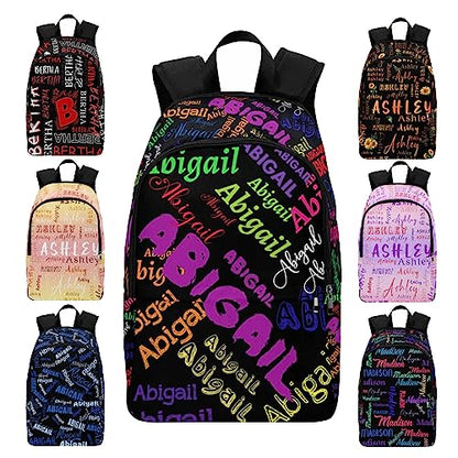 MyPupSocks Custom Name Backpack Bag for Boys Girls, Personalized Text Schoolbag Casual Backpack Customized Bookbag for Kids Unisex Back School Camping Travel - color: Multi 00