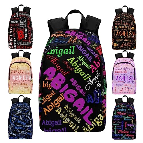 MyPupSocks Custom Name Backpack Bag for Boys Girls, Personalized Text Schoolbag Casual Backpack Customized Bookbag for Kids Unisex Back School Camping Travel - color: Multi 00