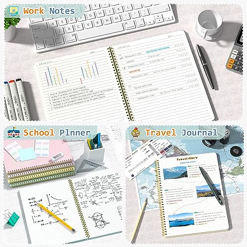 Umriox 4 Pack Dotted Spiral Notebook, 8.5" x 11" Dot Grid Journal Notebook, 160 Pages Spiral Bound Notebook with Sticky Notes, Journal for Writing Drawing Women Men Work School - size: 8.5 x 11 in, style: Dotted