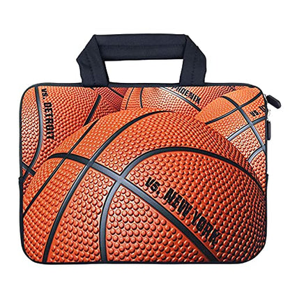 AMARY Laptop Sleeves 11.6" 12" Laptop Handle Bag Neoprene Notebook Carrying Pouch Chromebook Sleeves case (Basketball) - color: Basketball