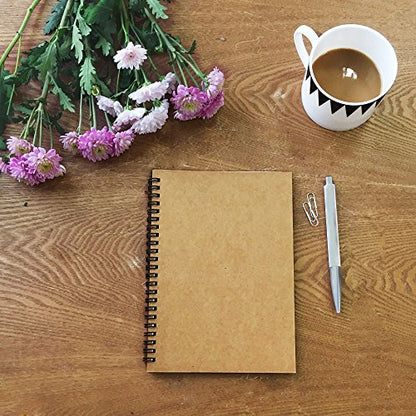Twinkle Spiral Journal, 3Pack Spiral Notebooks, Thick Blank Paper 120 Pages Sketchbook, Notepad&Daily Planners (Khaki) - color: Khaki