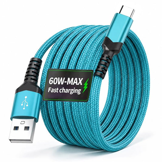 USB C Cable Fast Charging 3.3ft/6.6ft Nylon Braided, Type C Charger Cord Data Sync, Compatible with Smartphones Tablets (Green,1m=3.3ft=39.3inch) - color: Green, size: 1m=3.3ft=39.3inch