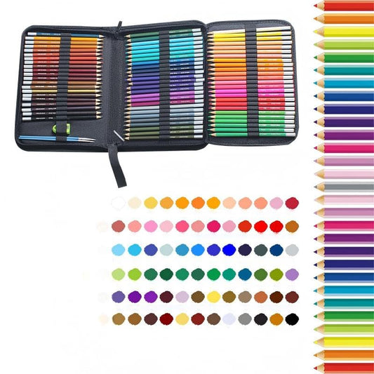 72-Color Professional Watercolor Pencils Set with Portable Carry Case - 3.0mm Soft Core Water Soluble Art Pencils - Blendable Art Supplies Kit for Artists, Students & Adult Coloring