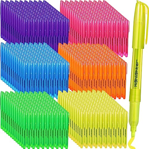 Thenshop 480 Pcs Highlighters Bulk 6 Assorted Colors No Bleed Chisel Tip Highlighter Markers Quick Dry Highlighter for Teacher Students Classroom Must Have Bible Study School Supplies for Adult Kids