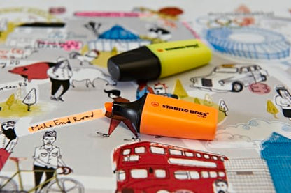 STABILO - BOSS MINI - Highlighter - Pack of 3 - Yellow, Orange, Green - color: Yellow, Orange, and Green