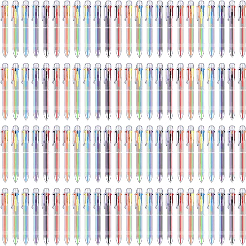 Yexiya 96 Pack Multicolor Ballpoint Pens 0.5mm 6-in-1 Colored Retractable Ballpoint Pens Multi Colored Ink Rainbow Pen for Nurses Gel Ink Nurse Pen for Office Teacher Gifts