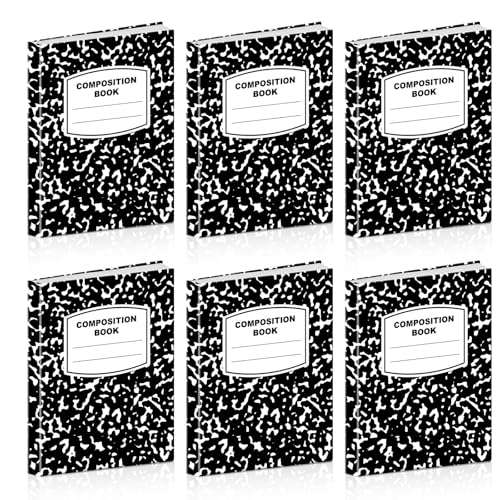 6 Pack Composition Notebook Book Cover Stretchable Reusable Jumbo Book Covers Protector for Textbook Hardcover Books up to 9 x 11 in Fabric Books Sox Back to Supplies - color: Black and White