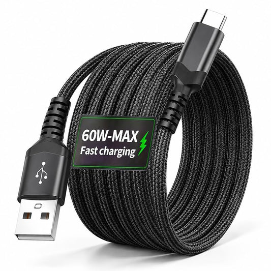 USB C Cable Fast Charging 3.3ft/6.6ft Nylon Braided, Type C Charger Cord Data Sync, Compatible with Smartphones Tablets (Black,1m=3.3ft=39.3inch) - color: Black, size: 1m=3.3ft=39.3inch