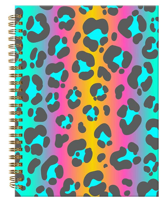 Spiral Journal Notebook,A5 Hardcover Lined Journals for Women Girl 6 x 8.3 in,120 Pages Thick Paper,Cute College Ruled Writing Notebook for Gifts Office Work School(Colorful Leopard Skin) - color: Colorful Leopard Skin