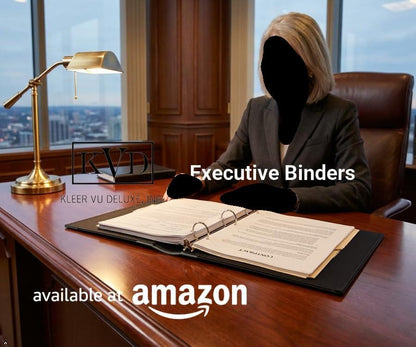 Executive Binder, English Leather 2 Tone with Stitching and Ribbed Spine, Heavy Duty 3 D-Ring with Boosters, Black (1" inch, 1PK) - size: 1 Inch