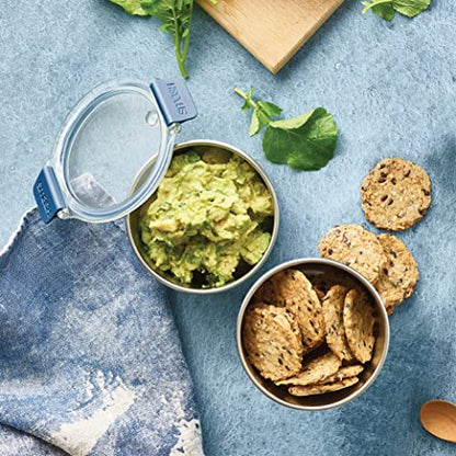 Smash Stainless Steel Snack Pot, Blue, 200 ml/ 6.7oz Capacity (Pack of 2) - color: Blue, size: 2 x 200 ml (6.7 fl oz)