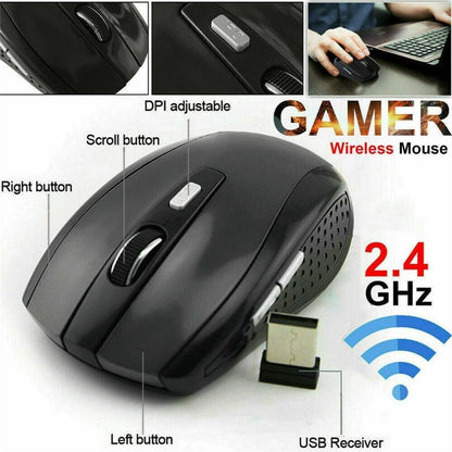 Wireless Mouse - Wireless Mouse for Laptop, 2.4GHz Wireless Mouse with USB Receiver, Ergonomic Mouse with 1600 DPI Optical Resolution, Compatible with Computer & Chromebook - color: Orange