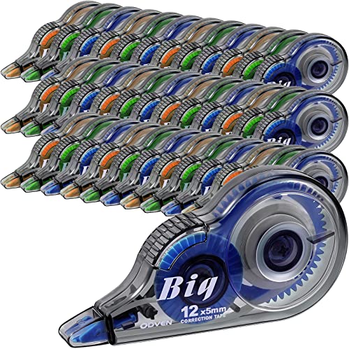Yexiya 36 Pcs Correction Tape, Colorful Original Correction Tape White Wide Tape Easy to Use Cute Correction Roller for School Home Office Supplies, 0.2 Inch x 39.4 Feet (Blue, Orange, Green) - color: Blue, Orange, Green