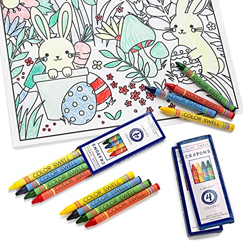 Color Swell Bulk Crayons, 4 Crayon Colors Per Pack, 300 Packs (1200 Total) - size: 300 Packs / 1200 Crayons