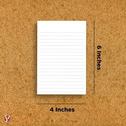 Thick White Note Cards for notes or thoughts, Printed black ruled lines Both sides - Vertical Ruled Cards "100 per pack" (4 x 6)