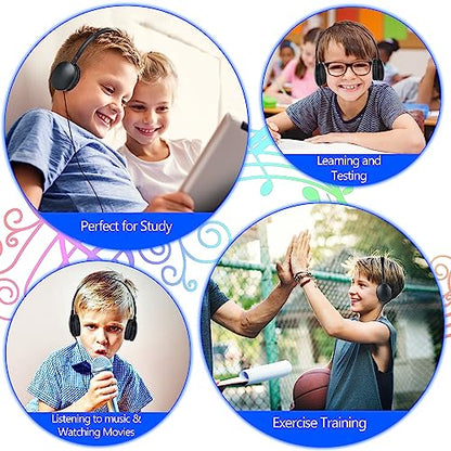 Kids Headphones Bulk 30 Pack for School Students Children | Wholesale Wired Headphones for Classroom,Group Learning, Computer Lab, Library, Online Lesson and Testing 3.5mm Jack (Black) - color: H003 Black Headphones