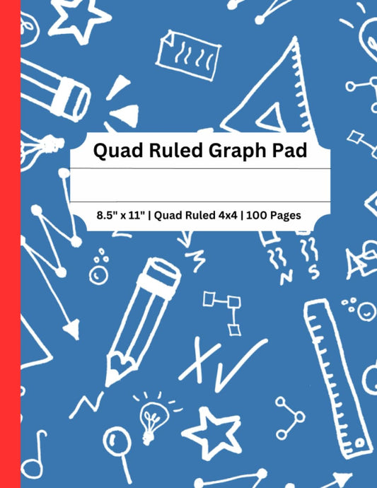 Quad Ruled Graph Pad: Graph Paper for Students and Professionals | 8.5x11 in | 4x4 Quad Rule Grid | 100 Sheets | Perfect for Math and Science Students