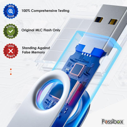 Custom Swivel USB Flash Drive 128MB Promotional Product Personalized with Your Logo - Bulk USB 2.0 - Customizable 50 Pack - size: 128MB