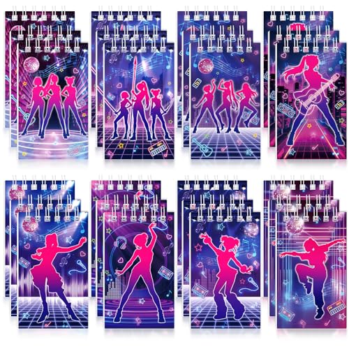 Faccito 24 Pcs Kpop Theme Mini Notebooks Kpop Music Party Favors Small Notepads for Music Dance Themed Birthday Party Decorations Classroom Rewards Gift, 2.4 x 3.9 Inch - style: Kpop