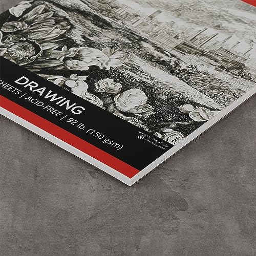 SoHo Urban Artist Softcover Drawing Pad - 4"x6" - 92 lbs/150gsm, Mixed Media, 24 Dual-Sided Sheets, Acid-Free, Wire-Bound, Micro-Perforated, Repeated Erasing & Reworking - size: 4"x6"