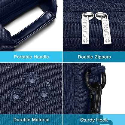 MOSISO Laptop Shoulder Bag 14 inch, 14 inch Computer Bag | Compatible with HP Lenovo Dell ASUS Acer, Dell Latitude with 2 Raised&1 Flapover&1 Horizontal Pocket&Handle&Belt, Navy Blue - color: Navy Blue, size: 14 inch