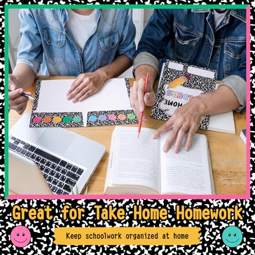 Colarr 24 Pcs Take Home Folders Bulk for Student Back to School Homework Folders with 2 Pocket Letter Size Composition Notebook Classwork Organizer for Home Educational Supply 9.25 x 12.2 in
