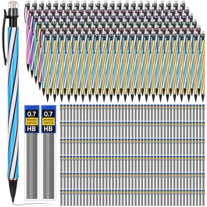 480 Pcs 0.7mm Mechanical Pencils Bulk Set Include Mechanical Pencil with Eraser HB Lead Refills for Art Office Classroom School Student Writing Drawing Sketching Supplies (Multicolor) - color: Multicolor
