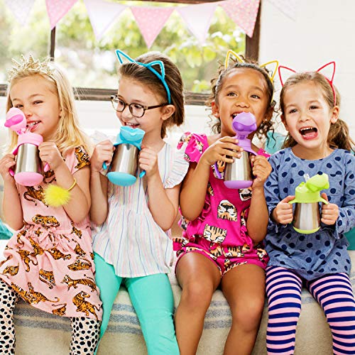Munchkin Cool Cat Sippy Cup for Toddlers, Stainless Steel Straw Cup, 8 Ounce, Pink (Pack of 12) - color: Pink, size: 8 ounces (Pack of 12)