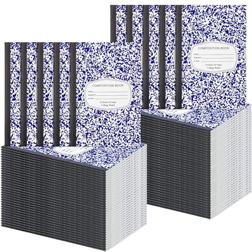 Fainne 100 Pack College Ruled Composition Notebooks A5,Blue - color: Blue